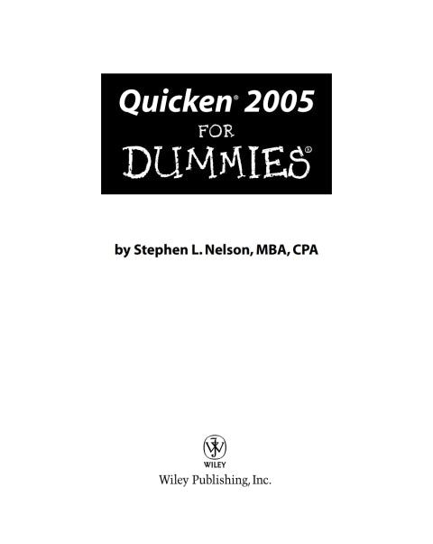 Quicken 2005 For Dummies
