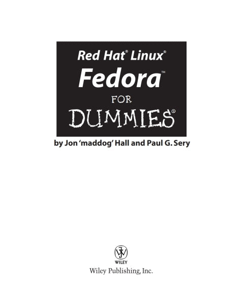 Red Hat Linux Fedora For Dummies