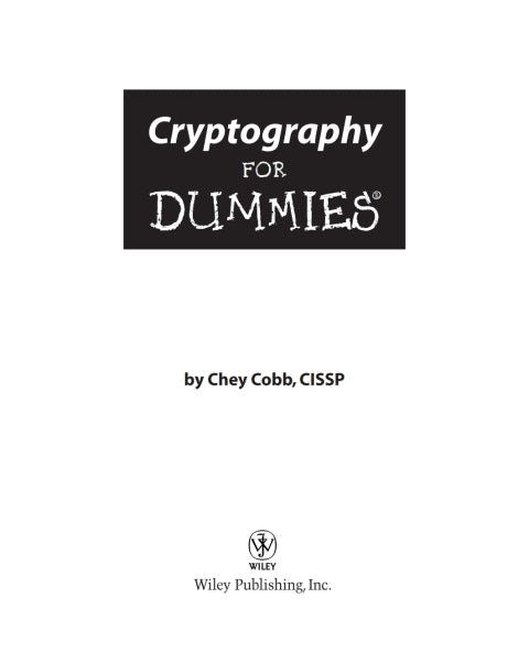 Cryptography For Dummies