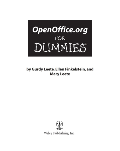 OpenOffice.org For Dummies