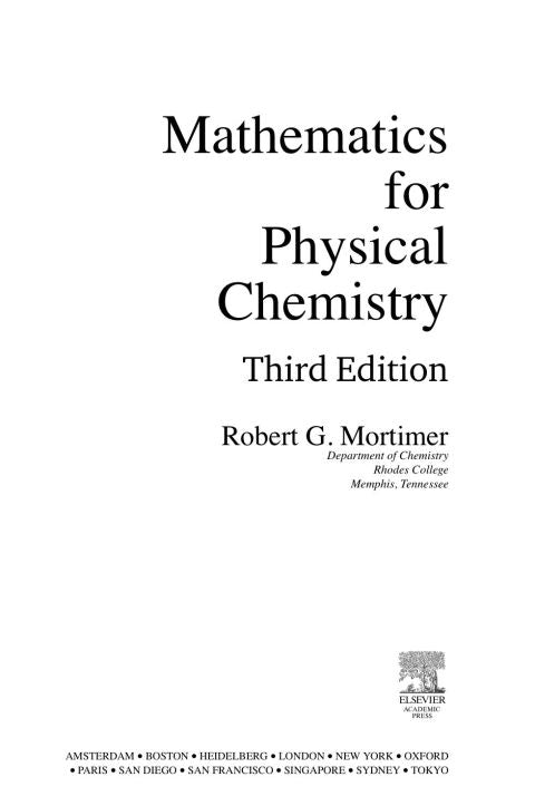 Mathematics for Physical Chemistry