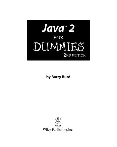 Java 2 For Dummies