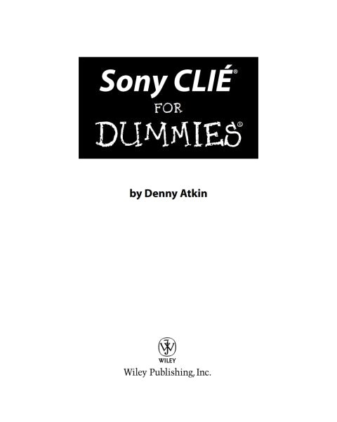 Sony CLIÉ For Dummies