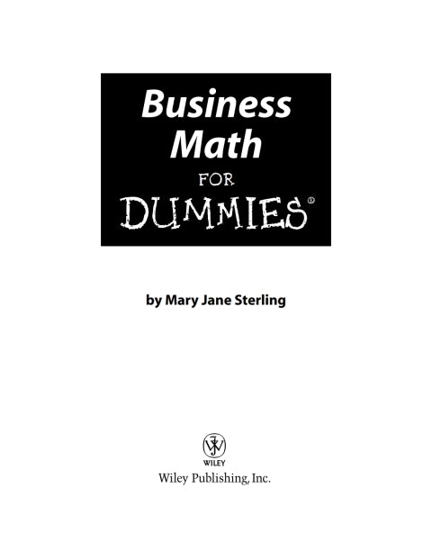 Business Math For Dummies