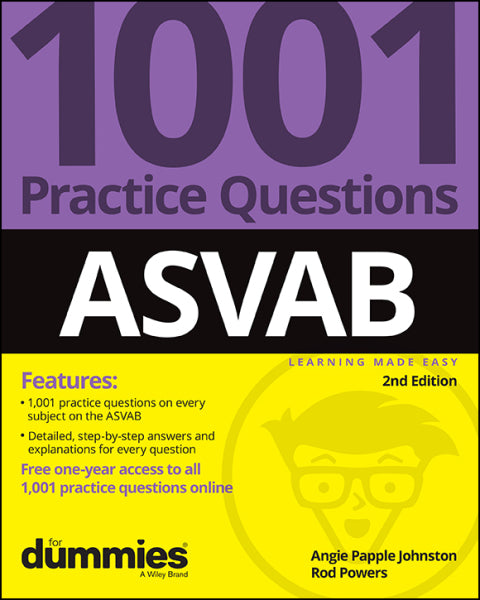 ASVAB: 1001 Practice Questions For Dummies (  Online Practice)