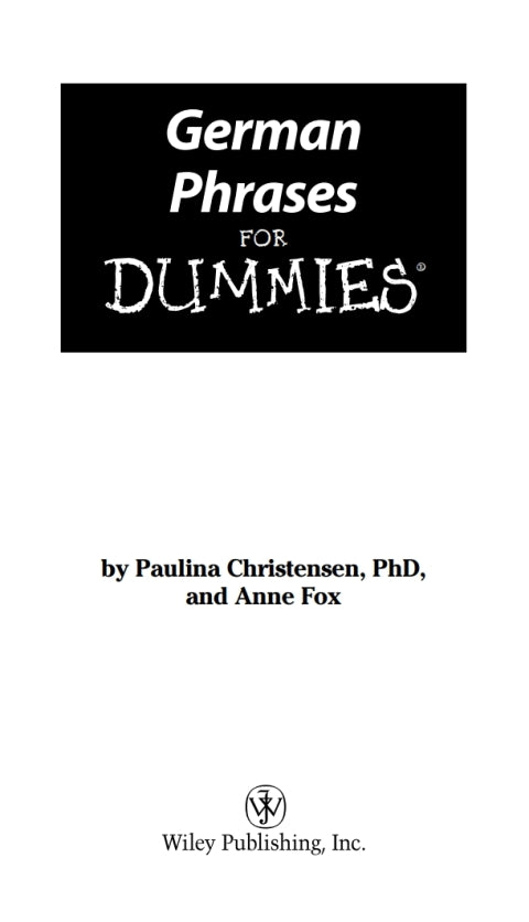 German Phrases For Dummies