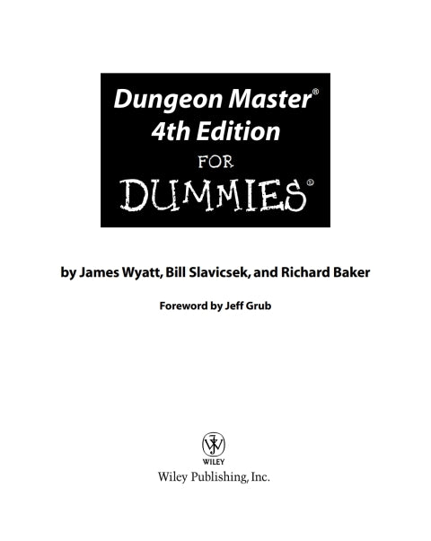 Dungeon Master For Dummies