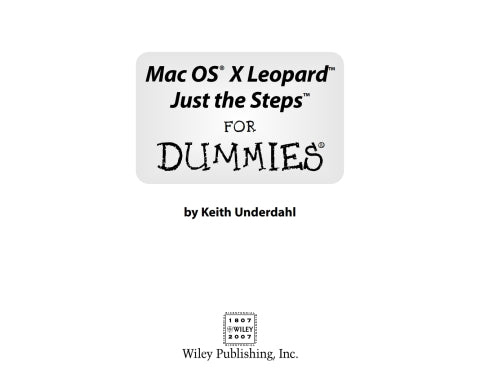 Mac OS X Leopard Just the Steps For Dummies