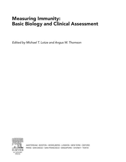 Measuring Immunity: Basic Science and Clinical Practice