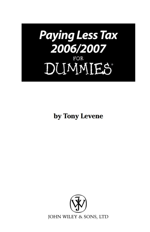Paying Less Tax 2006/2007 For Dummies