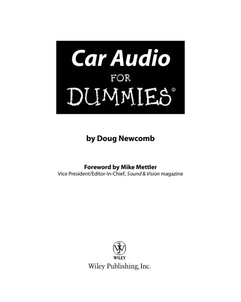 Car Audio For Dummies