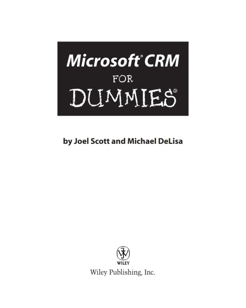 Microsoft CRM For Dummies