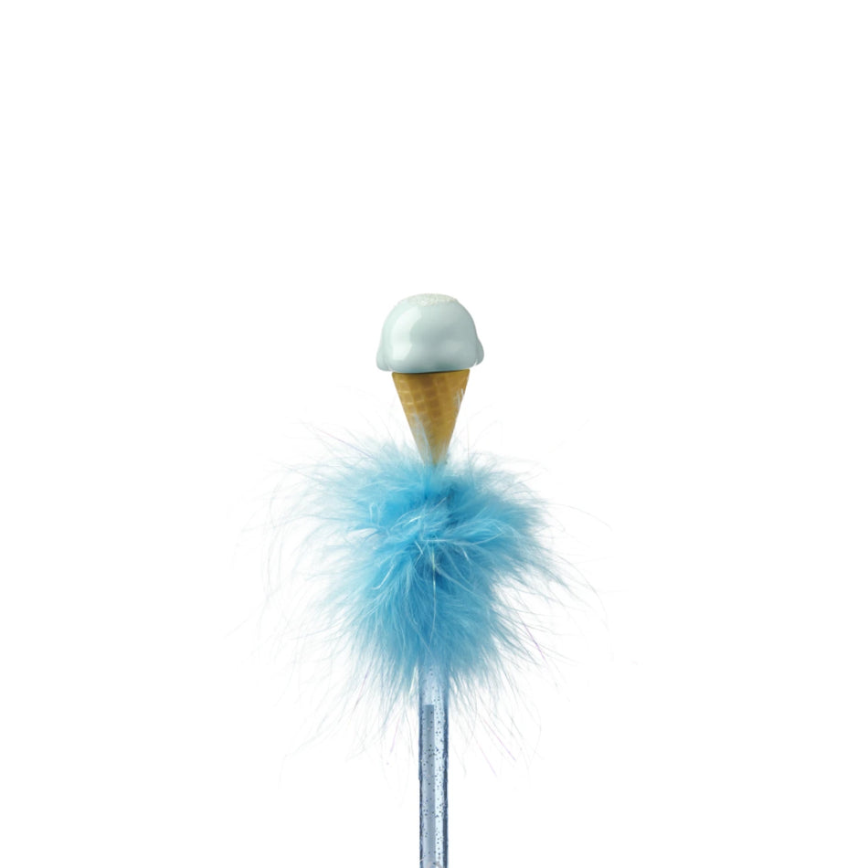 Ice Cream Feather Pen - Blue