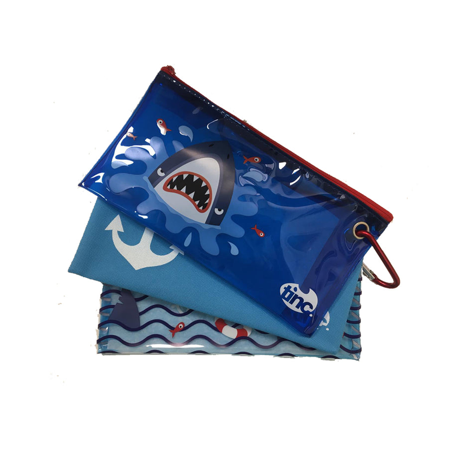 Shark Pencil Case - Set of 3