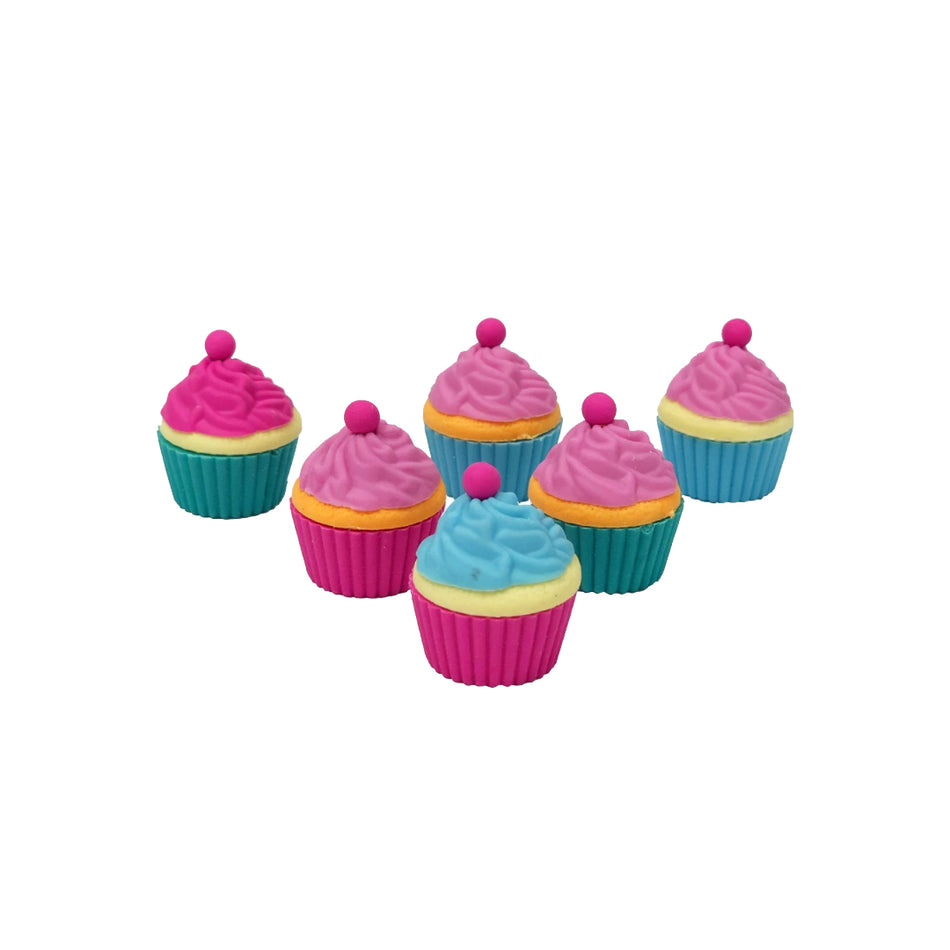 Set of 6 Cupcake Erasers