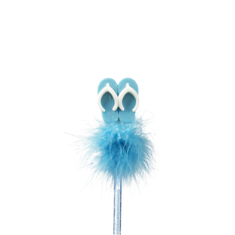 Flip Flop Feather Pen - Blue