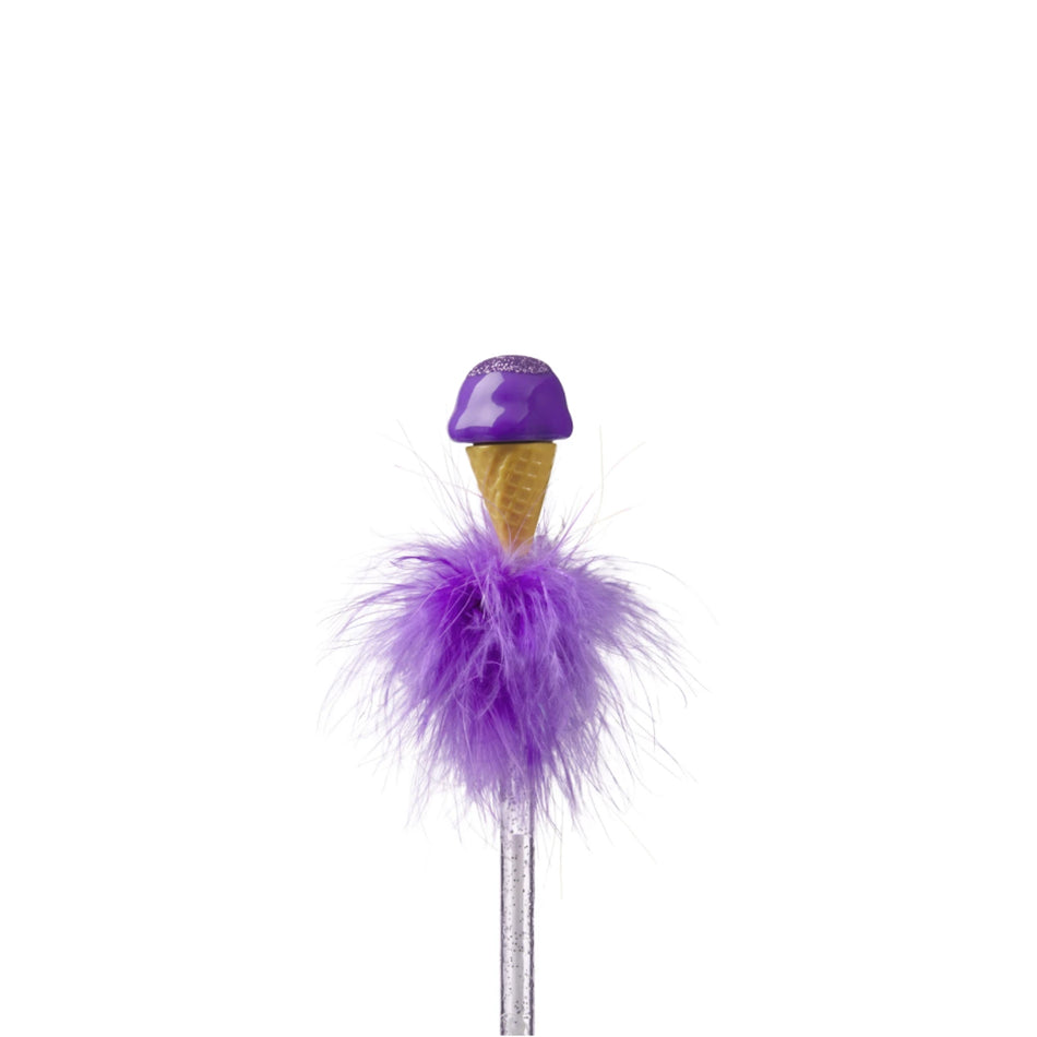 Ice Cream Feather Pen - Purple
