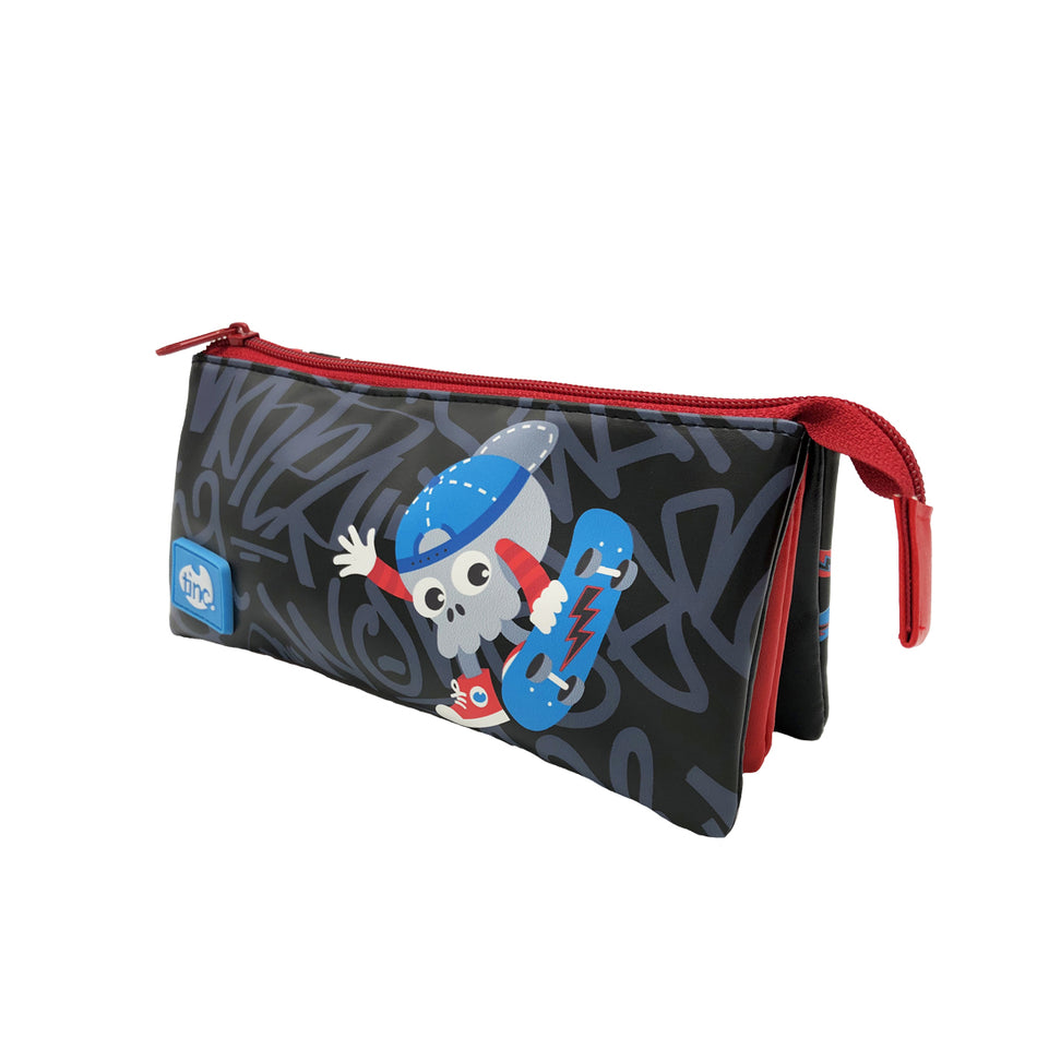 Skate Tri Compartment Pencil Case