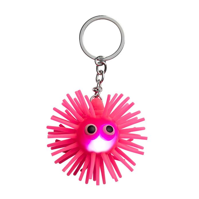 Fuzzy Guy Light Up Keyring - Pink