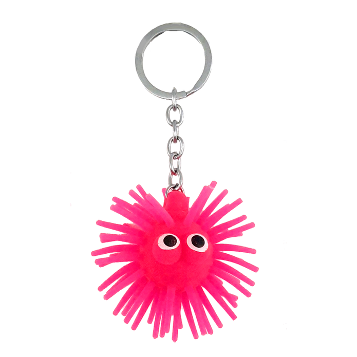Fuzzy Guy Light Up Keyring - Pink