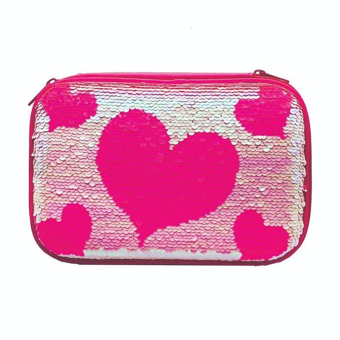 Hearts Reversable Sequin Pencil Case