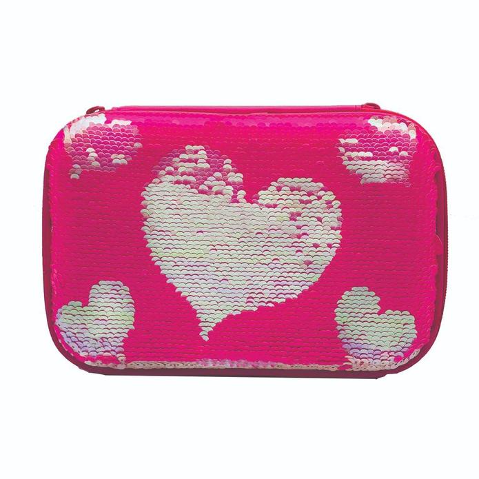 Hearts Reversable Sequin Pencil Case