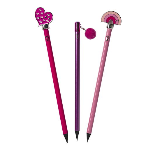 Tinc 3 Topper Pencils - Pink