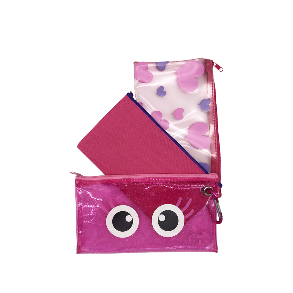 Glitter Pencil Case - Set of 3