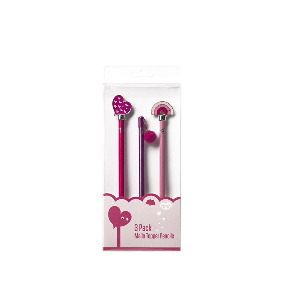 Tinc 3 Topper Pencils - Pink