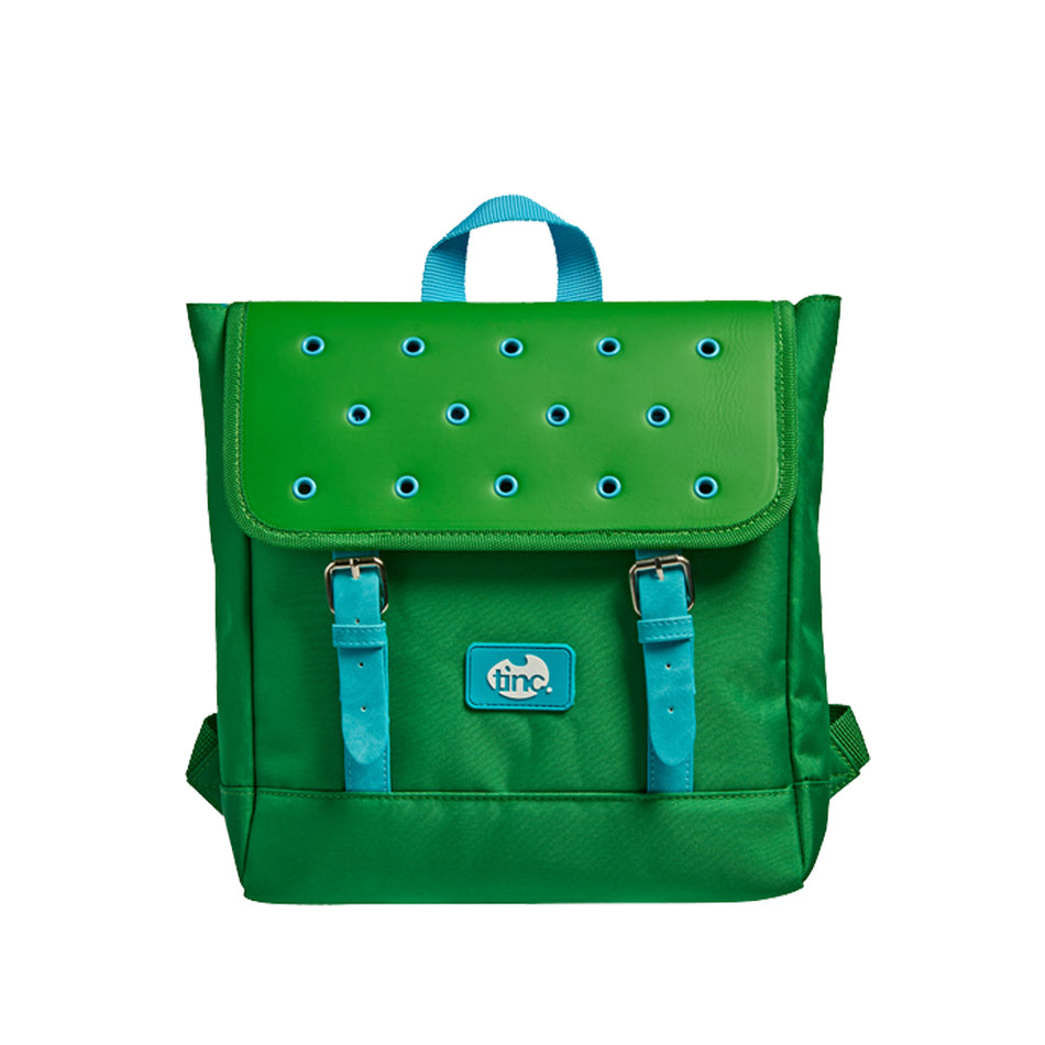 Buds Satchel Backpack - Green with Blue