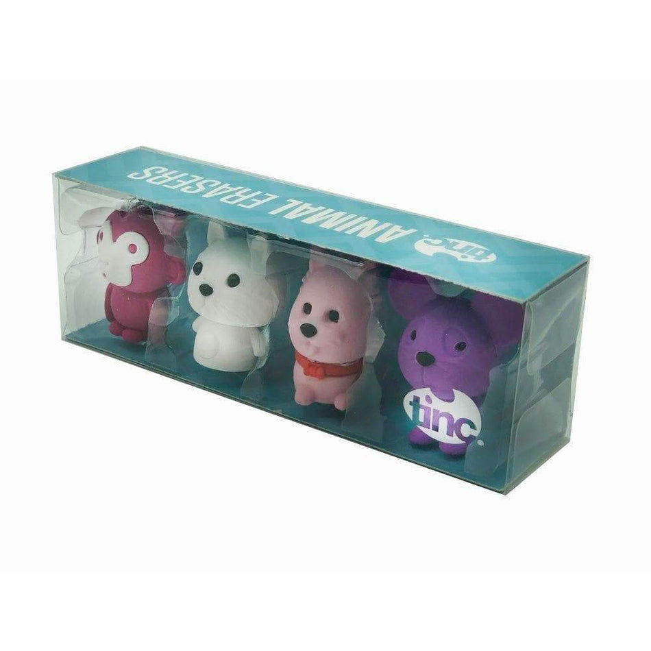 Tinc Pink Animal Eraser Set