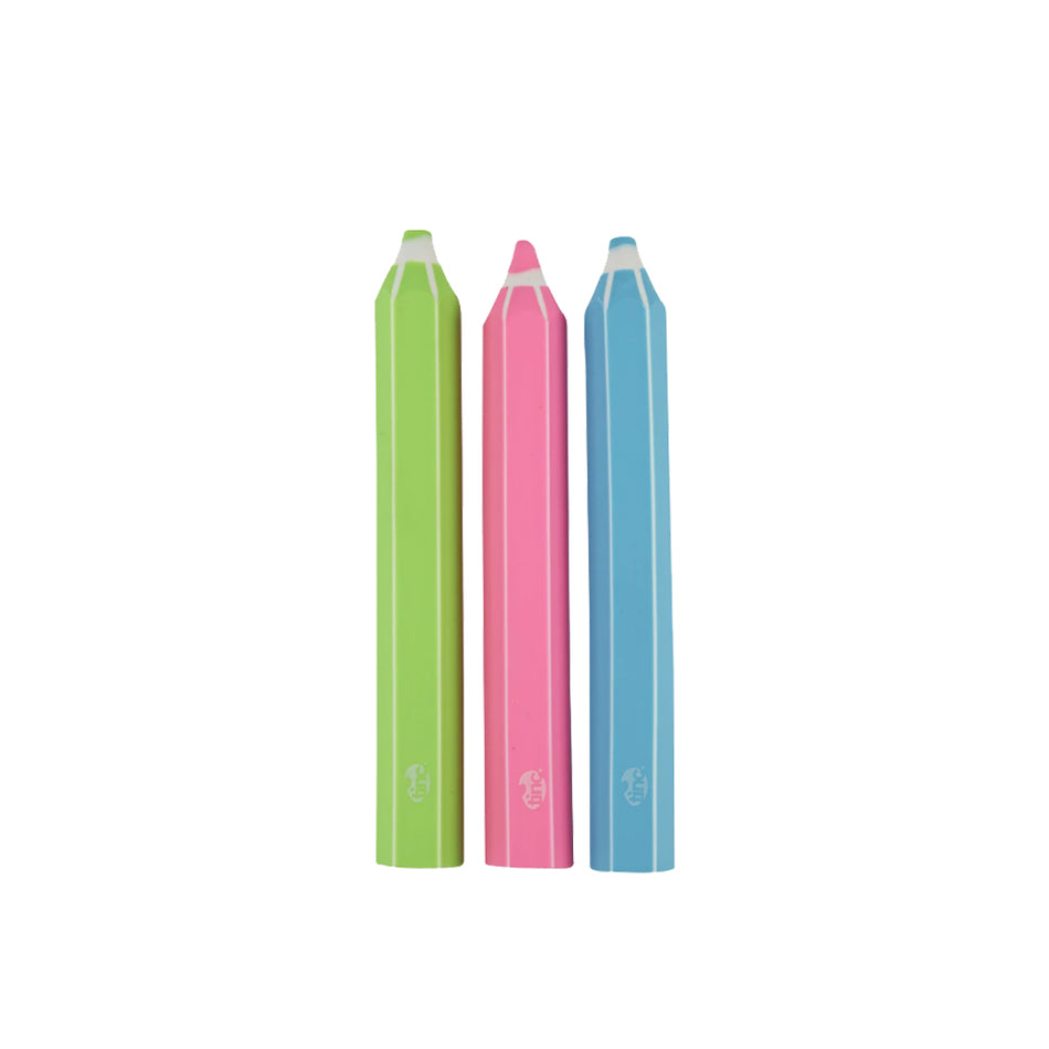 Neon Pencil Erasers Set