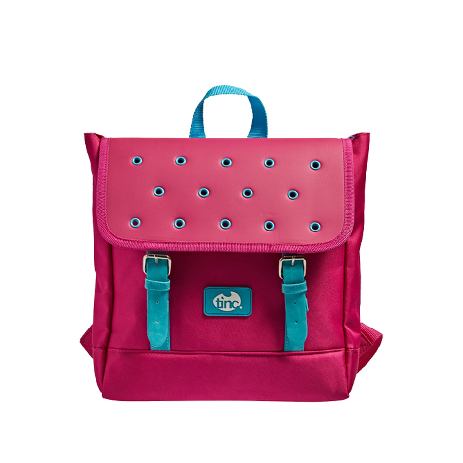 Buds Satchel Backpack - Pink with Blue